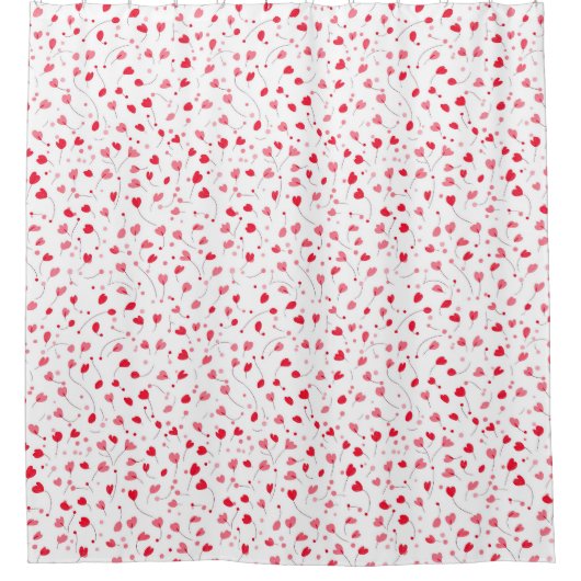 Small Hearts Patroon Wit Douchegordijn (Voorkant)