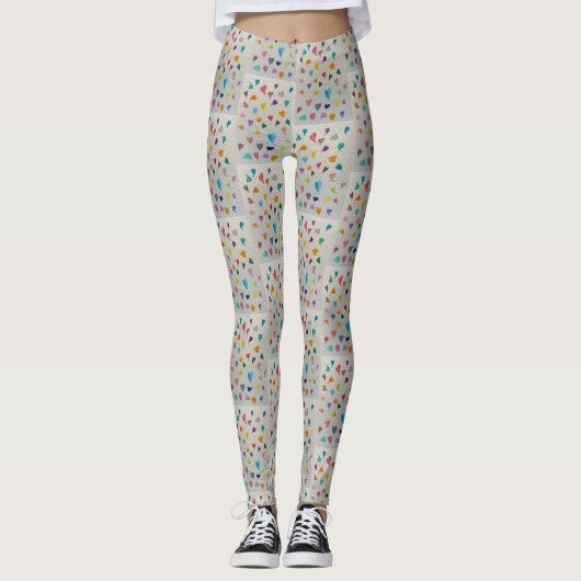 Small Hearts Tile Leggings  (Voorkant)