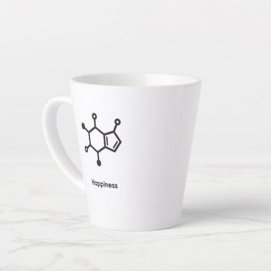 Small Latte Mug - Caffeine = Happiness Latte Mok (Linkerhoek)