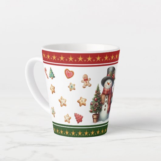 Small Latte Mug with Snowman and Christmas Cookies Latte Mok (Linkerhoek)