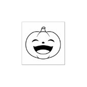 Small Laughing Halloween Pumpkin 1x1 Rubberstempel (Afrduk)