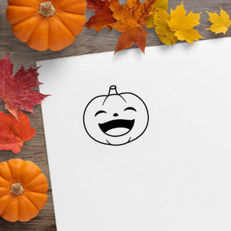 Small Laughing Halloween Pumpkin 1x1 Rubberstempel