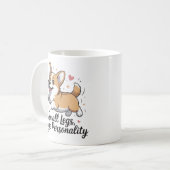 Small Legs Huge Personality Cute Corgi Quote Koffiemok (Voorkant links)