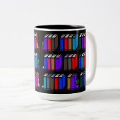 Small Library Book Shelves Black Tweekleurige Koffiemok (Voorkant rechts)