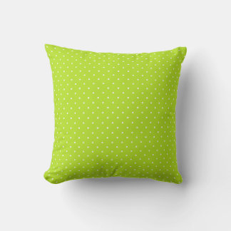 Small Lime Green and White Polka Dots Throw Pillow Kussen