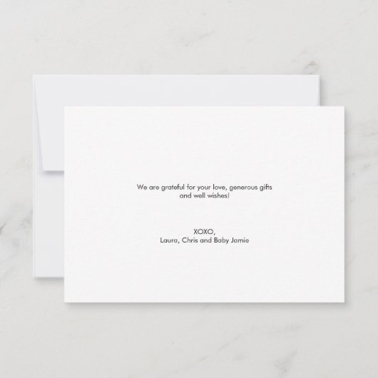 Small Modern Gold Script Custom 3 photo Baby Bedankkaart (Achterkant)