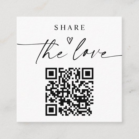 Small Modern Share the Love Cards with QR Code Informatiekaartje (Voorkant)