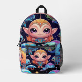 Small Multi-Coloured Aliens in Space  Bedrukte Rugzak (Voorkant)