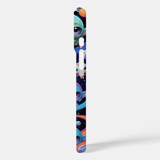 Small Multi-Coloured Aliens in Space Case-Mate iPhone Case (Achterkant / Links)