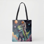 Small Multi-Coloured Aliens in Space Tote Bag (Voorkant)