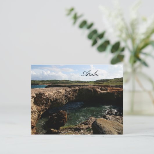 Small natural bridge in Aruba Briefkaart (Staand voorkant)