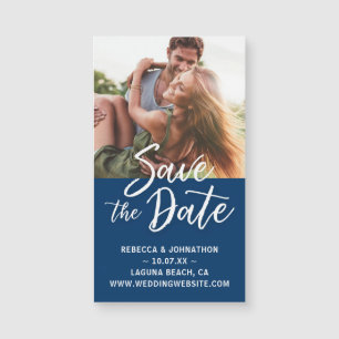 Small Navy Blue Save the Date Uitnodigingsmagneten