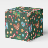 Small Party Favor Gift Box Green Christmas Pattern Bedankdoosjes (Voorkant Zijde)