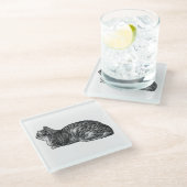 Small Pause, Striped Friend Glazen Onderzetter (Schuin)