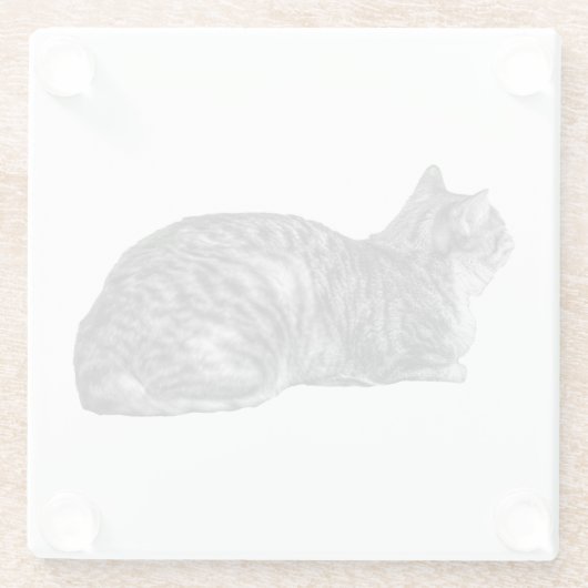 Small Pause, Tabby Poise Glazen Onderzetter (Achterkant)