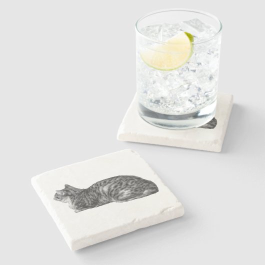 Small Pause, Tabby Poise Stenen Onderzetter (Zijkant)