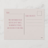 Small penguin decorates tiny Christmas tree, Feestdagenkaart (Achterkant)