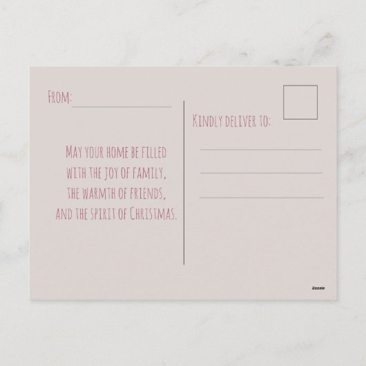 Small penguin decorates tiny Christmas tree, Feestdagenkaart (Achterkant)