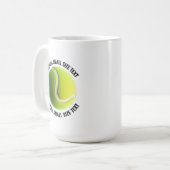 Small Personalized Text Tennis Ball 15 oz. Custom Koffiemok (Voorkant links)