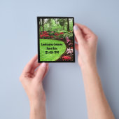 Small Plush Green Landscape Lawn Care Business Flyer (Hand)