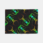 Small polar cover orange green blue on black fleece deken (Voorkant (Horizontaal))