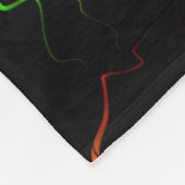 Small polar cover orange green blue on black fleece deken (Hoek)