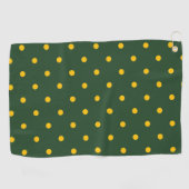 Small Polka Dots Pattern: Groen en Geel Golfhanddoek (Horizontaal)