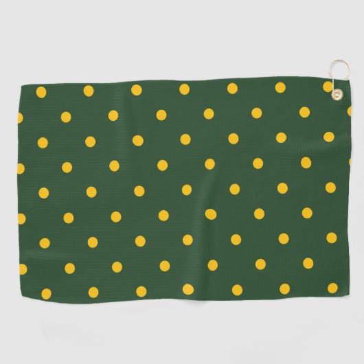 Small Polka Dots Pattern: Groen en Geel Golfhanddoek (Horizontaal)