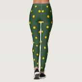 Small Polka Dots Pattern: Groen en Geel Leggings (Achterkant)