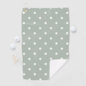 Small Polka Dots Pattern: Sage Green Golfhanddoek (Insitu)