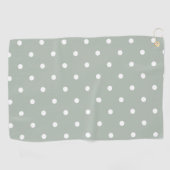 Small Polka Dots Pattern: Sage Green Golfhanddoek (Horizontaal)