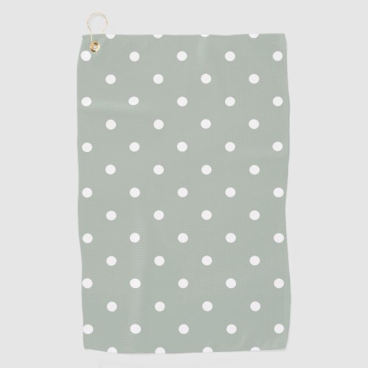 Small Polka Dots Pattern: Sage Green Golfhanddoek (Voorkant)