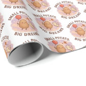 Small Potato Big Dreams – Schattige Motivatie Cadeaupapier (Rol Hoek)