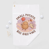 Small Potato Big Dreams – Schattige Motivatie Golfhanddoek (Insitu)