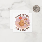 Small Potato Big Dreams – Schattige Motivatie Notitiekaartje (Voorkant / Achterkant in situ)