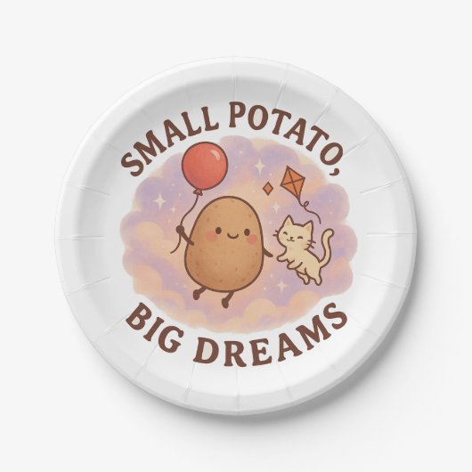Small Potato Big Dreams – Schattige Motivatie Papieren Bordje (Voorkant)