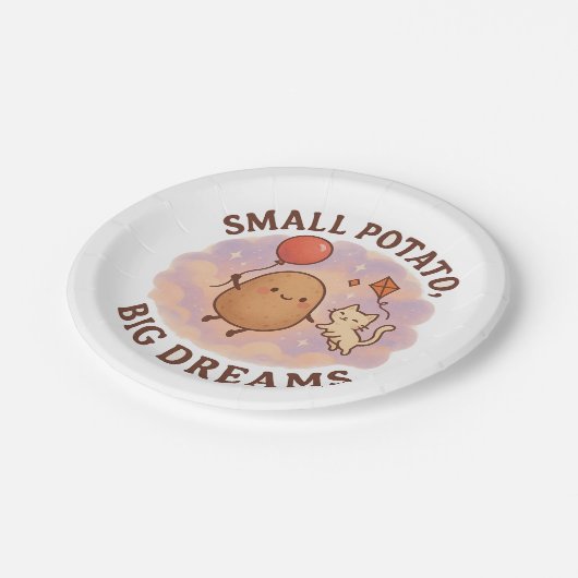 Small Potato Big Dreams – Schattige Motivatie Papieren Bordje (Gekanteld)
