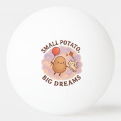 Small Potato Big Dreams – Schattige Motivatie Pingpongbal (Achterkant)