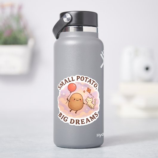 Small Potato Big Dreams – Schattige Motivatie Sticker (HydroFlask)