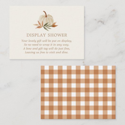 Small Pumpkin-Baby shower Display Shower Informatiekaartje (Voorkant / Achterkant)