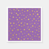 Small Random Star Pattern | Paarse en gouden Servet (Voorkant)