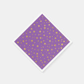 Small Random Star Pattern | Paarse en gouden Servet (Hoek)
