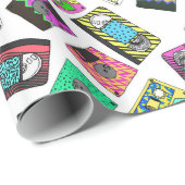 Small Retro 80's Neon Patterned Cassettebandje van Cadeaupapier (Rol Hoek)