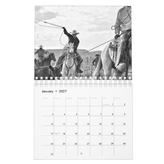 Small Rocking Lazy A Black and White Agenda 2017 Kalender (Jan 2027)
