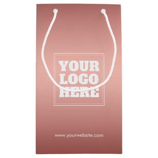 Small Roos Gold Gift Bag - Aangepaste Logo voor be Klein Cadeauzakje (Achterkant)