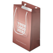 Small Roos Gold Gift Bag - Aangepaste Logo voor be Klein Cadeauzakje (Achterkant Gekanteld)