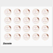 Small Round Wedding Sticker | Elegant Botanical  (Vel)