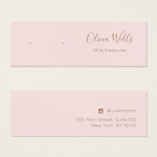 Small Roze Script Stud die de Kaart van de Vertoni (Voorkant /achterkant)