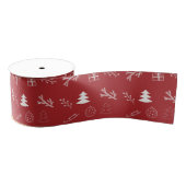 Small Scale Red & White Christmas Ribbon Grosgrain Lint (Spoel)