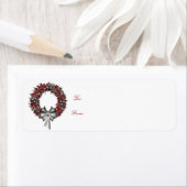 Small Self-Stick Red & SIlver Wreath Gift Labels (Insitu)